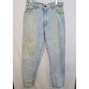 Vintage 80s Levis 550 Acid Wash Orange Tab Paper Tag Tapered Leg Jeans Men 33/30